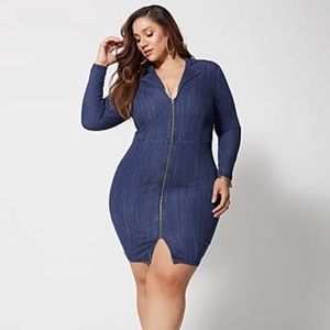 Bodycon Demin Dress, Plus Size 1.  (#49)